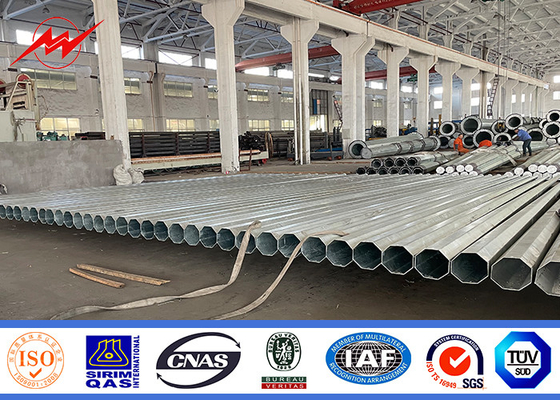 China 60ft 1280kg elektrische stroom paal met basis, aangepaste kleur staal nuttige palen leverancier