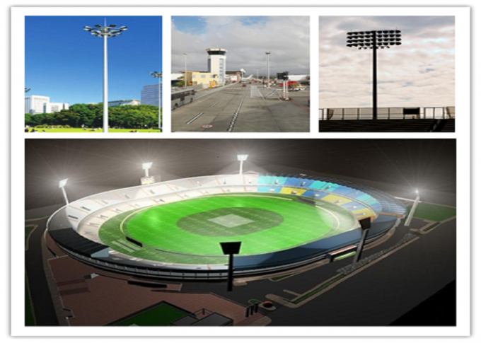 Anticorrosieve 30m Hoge de Mast lichte Toren van het Voetbalstadion met het Opheffen van Systeem 0