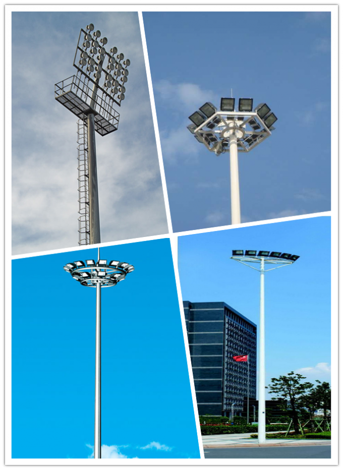 Q345 Toren 10 van de Achthoekig Stadion Lichte Hoge Mast de Lichten van 200W HPS met het Opheffen van Systeem 0