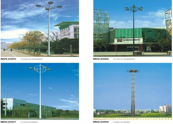 30m 3 Secties de Hoge Mast Pool van HDG met 15*2000w voor Luchthavenverlichting 2