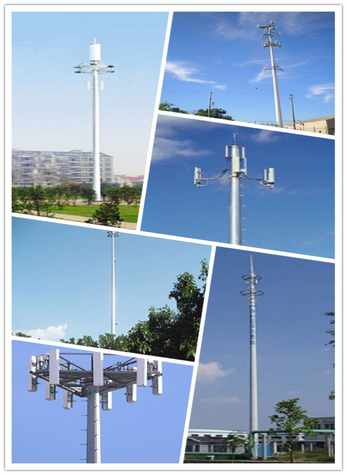 De hoogspanning Gegalvaniseerde Toren van de Staal Elektrische Monopole Telecommunicatie 2