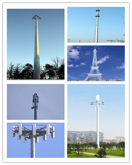 De hoogspanning Gegalvaniseerde Toren van de Staal Elektrische Monopole Telecommunicatie 3