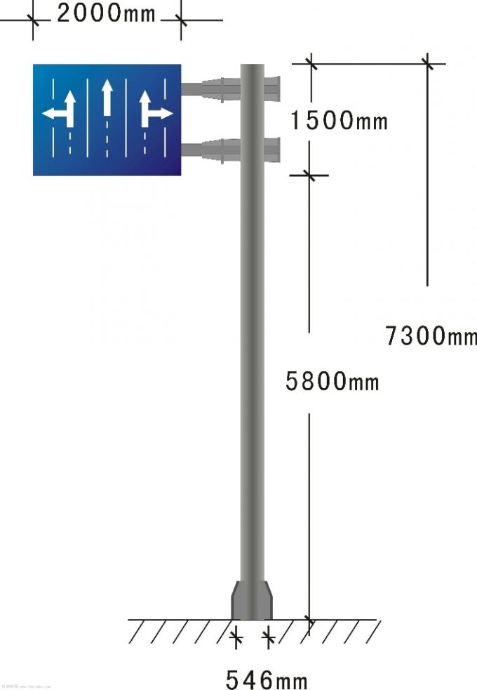 Achthoekige van de Verlichtingspolen van de Staalstraat het Verkeerslichtsignalen met Poederdeklaag 2