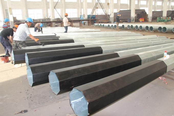 Hot Dip gegalvaniseerd staal stroomlijn paal Transmissie paal ISO9001 160Km/H 0