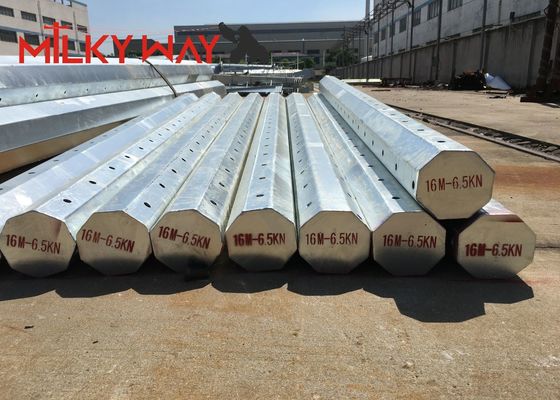 China Hot Dip gegalvaniseerde elektrische stroompool voor stroomoverdracht met aangepaste hoogte leverancier