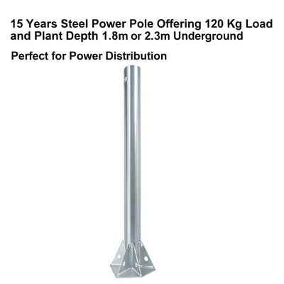 Kwaliteit  15 Years Warranty Steel Power Pole with 120 Kg Load Capacity and 1.8m or 2.3m Plant Depth for Power Distribution Fabriek