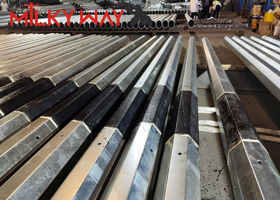 9m 200dan 400dan 650dan gegalvaniseerde transmissie elektrische metalen paal voor distributielijn leverancier