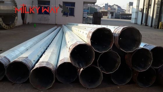 15m Galvanized Steel Pole 69kV Power Transmission 8kN Load leverancier
