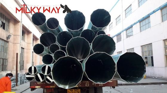 Verdeling van stroom Elektrische stalen paal 35FT 40FT warm gedip galvaniseerde afwerking leverancier