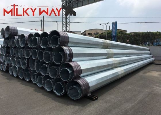 12M 16KN Steel Tubular Electric Pole For Electrical Distribution Line Transmission Project leverancier