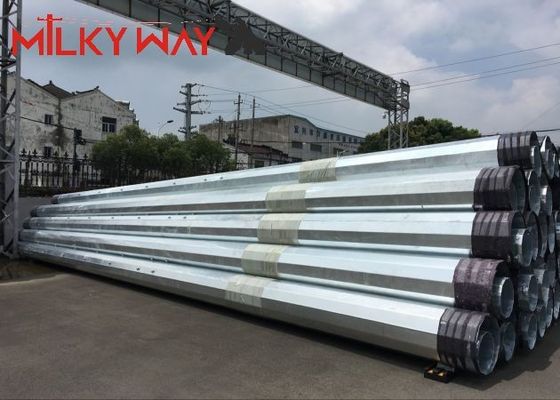 Verdeling van stroom Elektrische stalen paal 35FT 40FT warm gedip galvaniseerde afwerking leverancier