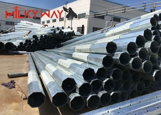 Hot Dip gegalvaniseerde elektrische stroompool voor stroomoverdracht met aangepaste hoogte leverancier