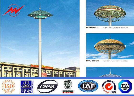 aangepaste 30m Q345 galvaniseerden Hoge Mast Pool met het opheffen van systemen