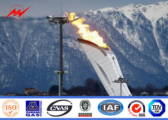 Typische Headframe 45m Kegel Gegalvaniseerde Hoge Mast Pool voor maximaal 64 Inrichtingen van de Vloedverlichting