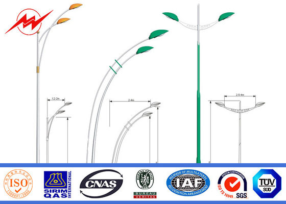 Het schilderen van 2.75mm 12m Dubbel Wapen Gegalvaniseerd Staal Pool voor Straatverlichting