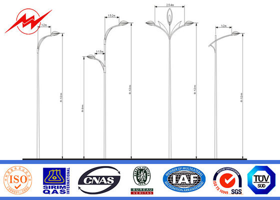 Het schilderen van 2.75mm 12m Dubbel Wapen Gegalvaniseerd Staal Pool voor Straatverlichting