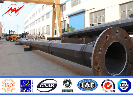 Van een flens voorzien het Schilderen 3mm 20m Hoge Mastverlichting Polen met de Snelheid 30m/s van de 12 Lampenwind