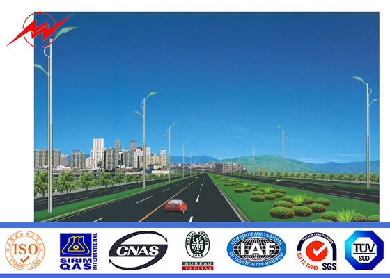 Anticorrosieve 10m-LEIDENE Zonne Gegalvaniseerde Straatlantaarn Pool met 2 Dwarswapens