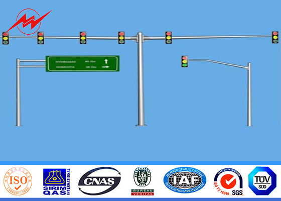 6m Enige Steun Gegalvaniseerde Verkeersstraatlantaarn Pool 3mm Dikte