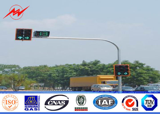 6m Enige Steun Gegalvaniseerde Verkeersstraatlantaarn Pool 3mm Dikte