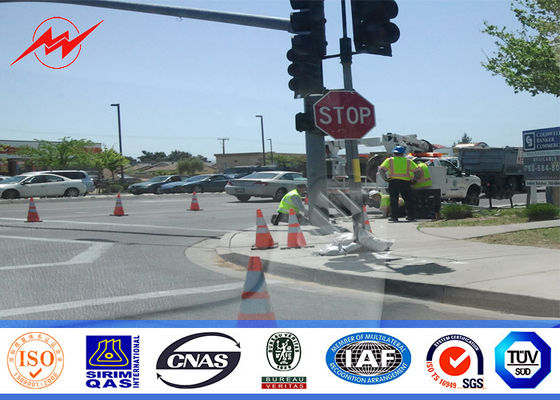 4m van de de Verkeerstekenpolyester van de Kustsnelweg het Verkeerslicht Pool met Dubbele Steun