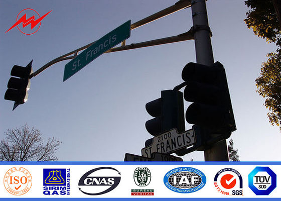 Douane 4.5m Hoogte Gegalvaniseerde Verkeerslichttekens met Enige Steun
