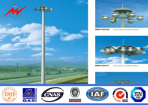 30m 3 Secties de Hoge Mast Pool van HDG met 15*2000w voor Luchthavenverlichting