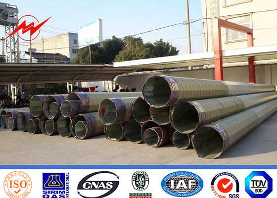 Octogonal 12m 800 DaN Galvanized Steel Transmission Poles met Q345 Materiaal