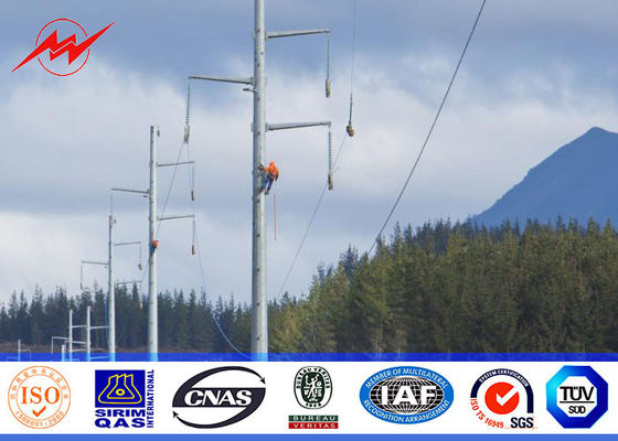 Hoogspanning 115 Kv de Gegalvaniseerde van Staalpool Achthoekige Vorm met Gestapte Bout