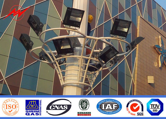 hoge de mast lichte pool van de achthoekige staalgalvanisatie met platform 20 - 50 meter