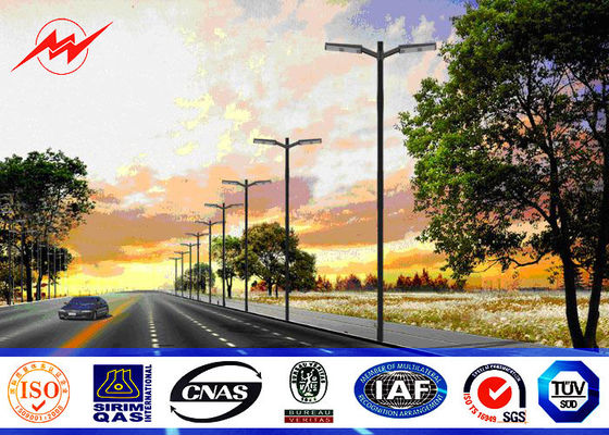 10m 5mm van de Straatlantaarnpolen van de Muurdikte de Openlucht Vierkante Gegalvaniseerde Parkeerplaats Lichte Pool met Dubbele Wapens