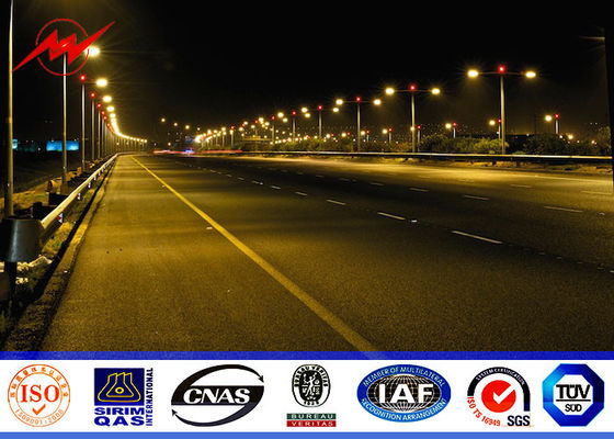 10m 5mm van de Straatlantaarnpolen van de Muurdikte de Openlucht Vierkante Gegalvaniseerde Parkeerplaats Lichte Pool met Dubbele Wapens