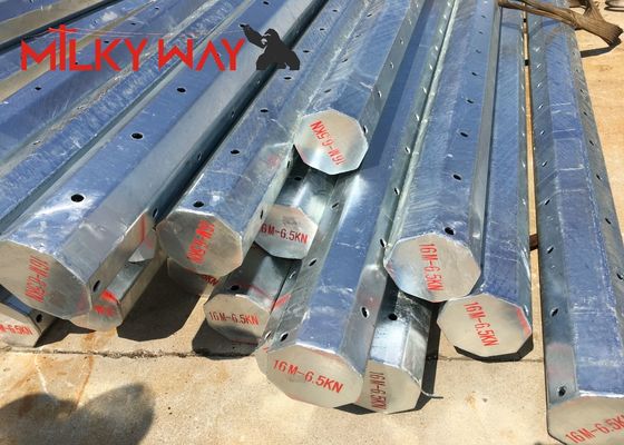 Galvanized Steel Power Transmission Poles 25ft-40ft 10kV-220kV