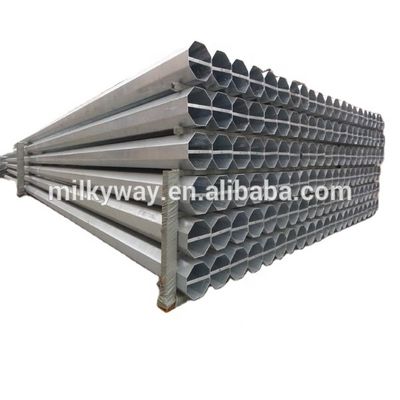 Galvanized Steel Street Light Pole 6m 9m 12m 20ft 25ft 30ft Octagonal Round Type for 10KV-550KV with 300-1000 Kg Design Load
