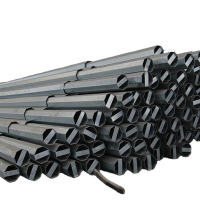 Galvanized Steel Street Light Pole 6m 9m 12m 20ft 25ft 30ft Octagonal Round Type for 10KV-550KV with 300-1000 Kg Design Load