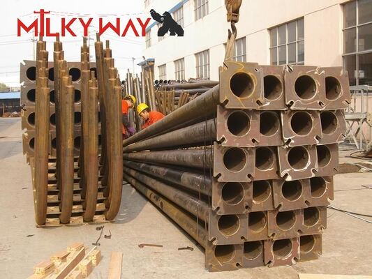 12 m thermisch verzinkte achthoekige middenscharnierende straatlantaarnpaal