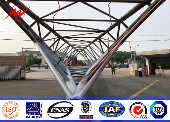 Telecommunicatie Drie van het communicatie Staal Monopool van Telecommunic benentoren met 86 Galvanisatienorm