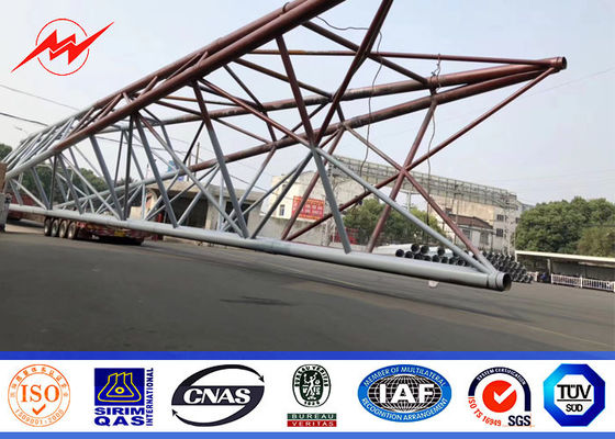 Telecommunicatie Drie van het communicatie Staal Monopool van Telecommunic benentoren met 86 Galvanisatienorm