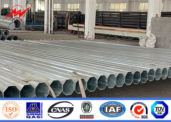 Hot Dip gegalvaniseerd staal stroomlijn paal Transmissie paal ISO9001 160Km/H