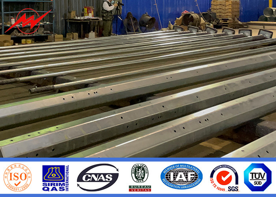 35FT-90FT achthoekige gegalvaniseerde stalen stroompool met bitumencoating voor transmissielinje