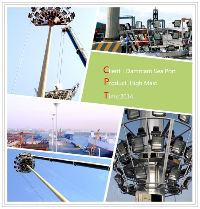 De Hoge Mast Pool van de zonnemachtsenergie met montage en liftsysteem voor zeehavenverlichting 1
