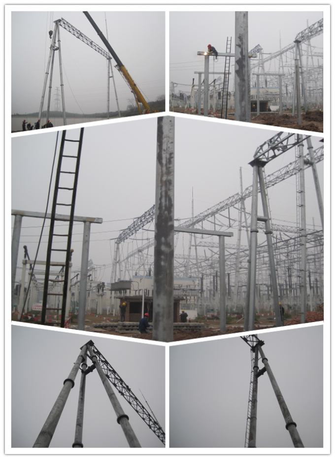 Veelhoekige 16m 800 DaN Galvanized Steel Power Pole 10kV - 220kV-Capaciteit 2